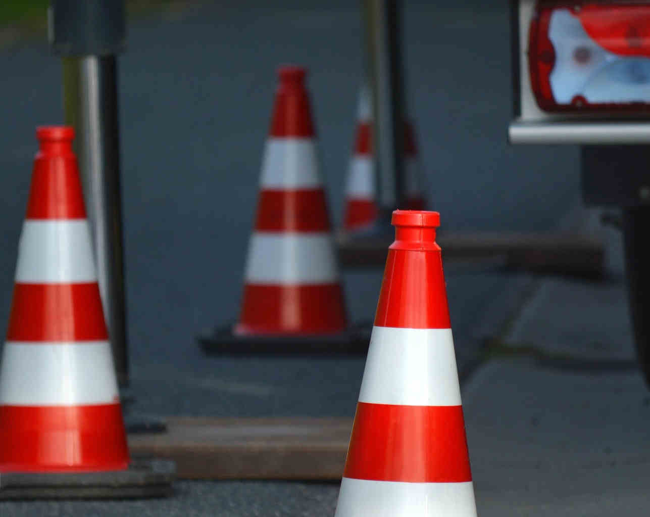 Marking the location with cones or tape